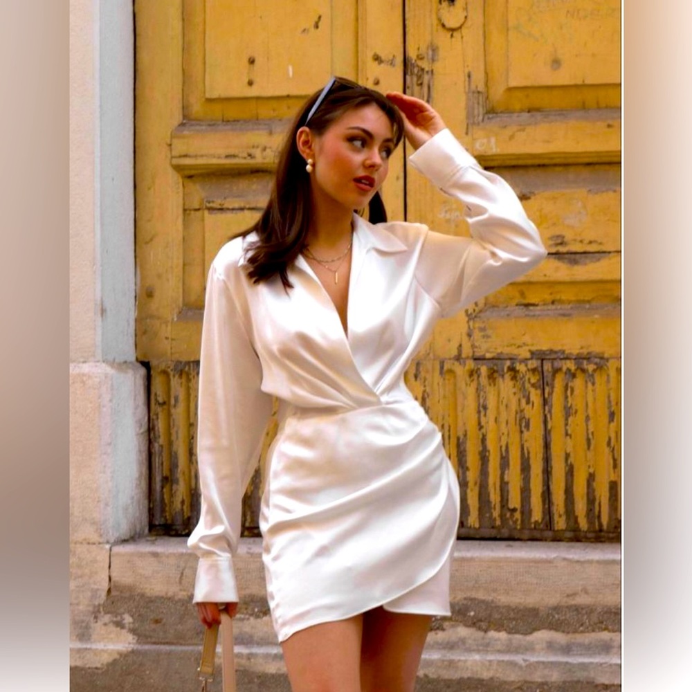 ZARA satin dress - ivory white colors